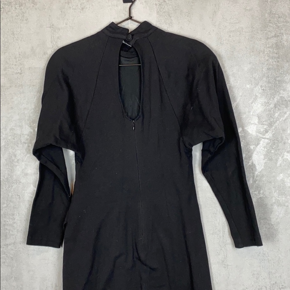 Vintage 80s black cotton cinched waist - Picture 7 of 10